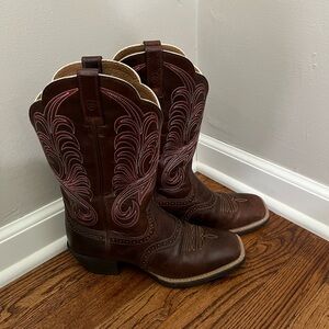 Ariat Women's Mesquite Square Toe Brown Cowgirl Boots 10011894 Size 7